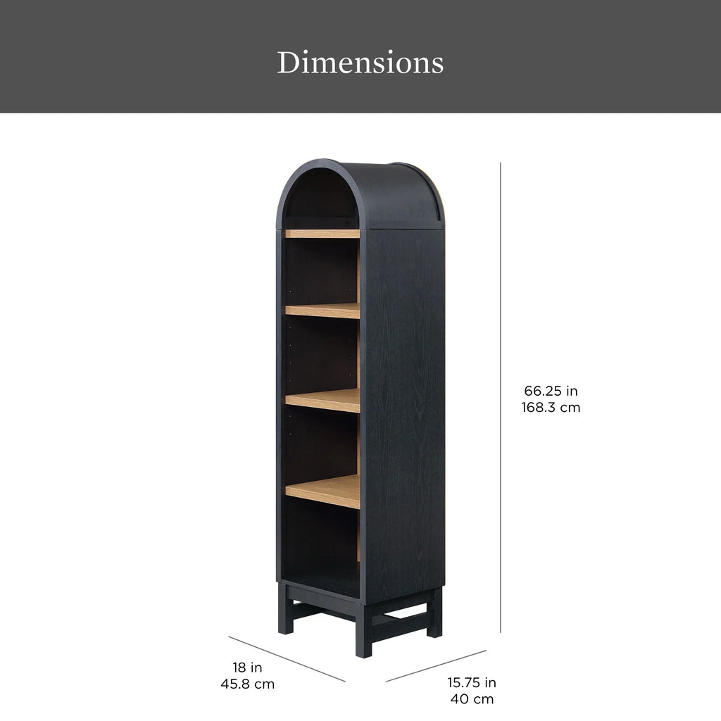 2026 NewBetter Homes & Gardens Juliet Narrow Arch Bookcase, Deep Green and Light Honey