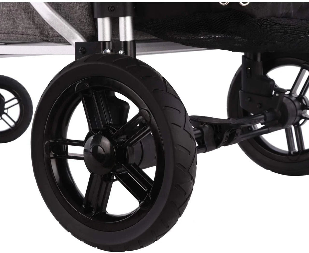 2026 Carrito plegable FUXTEC FX-CTL900 Premium gris para niños, para jardín, playa o ciudad, empujable y remolcable, carga máxima 75 kg
