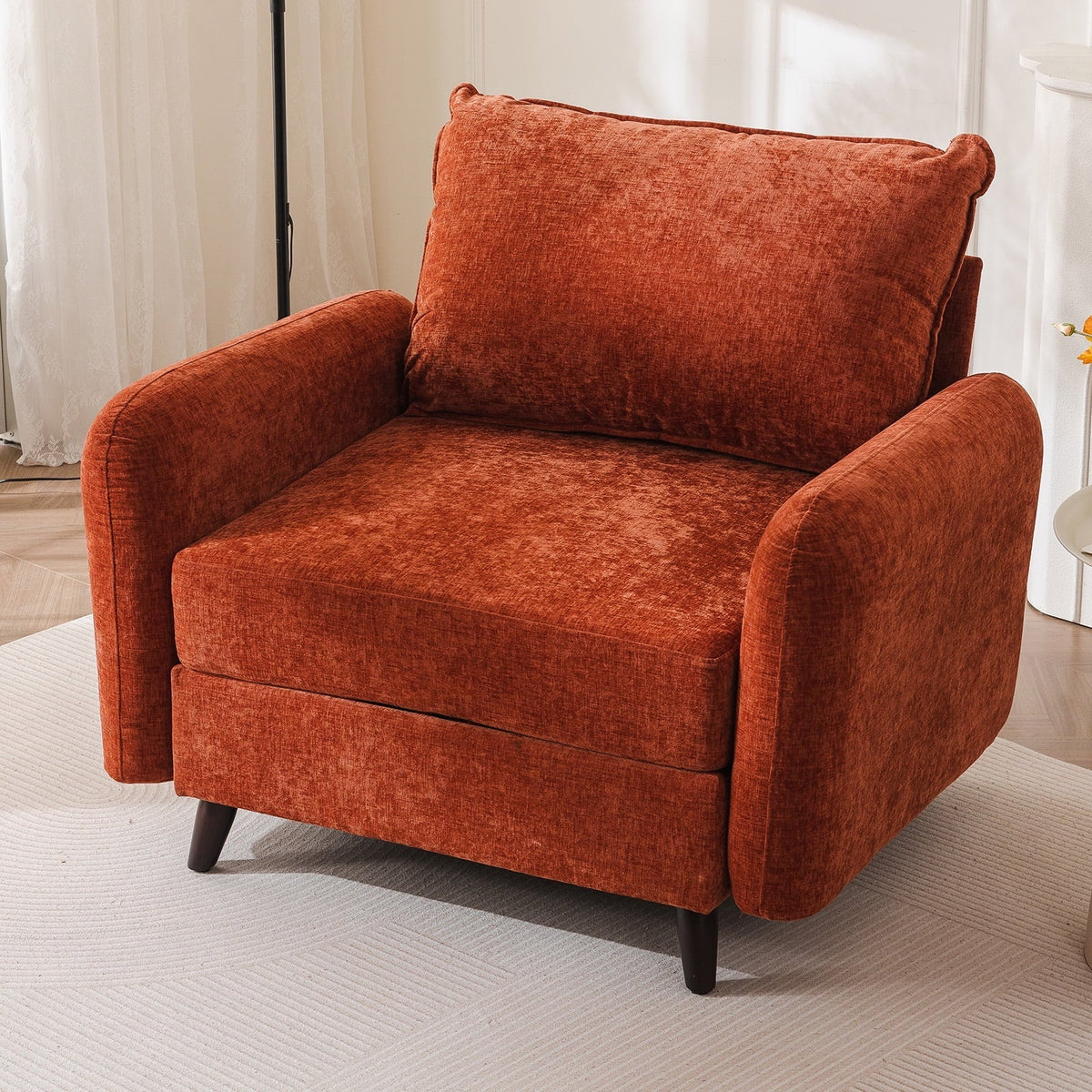 2026 NewRexulqo Oversized Accent Chair with All Seats Storage,Comfy Living Room Chairs with 2 Throw Pillow,Upholstered Mid-Century Armchair,24.5'' Deep Seat,Reading Chair For Bedroom,Office,Chenille,Green
