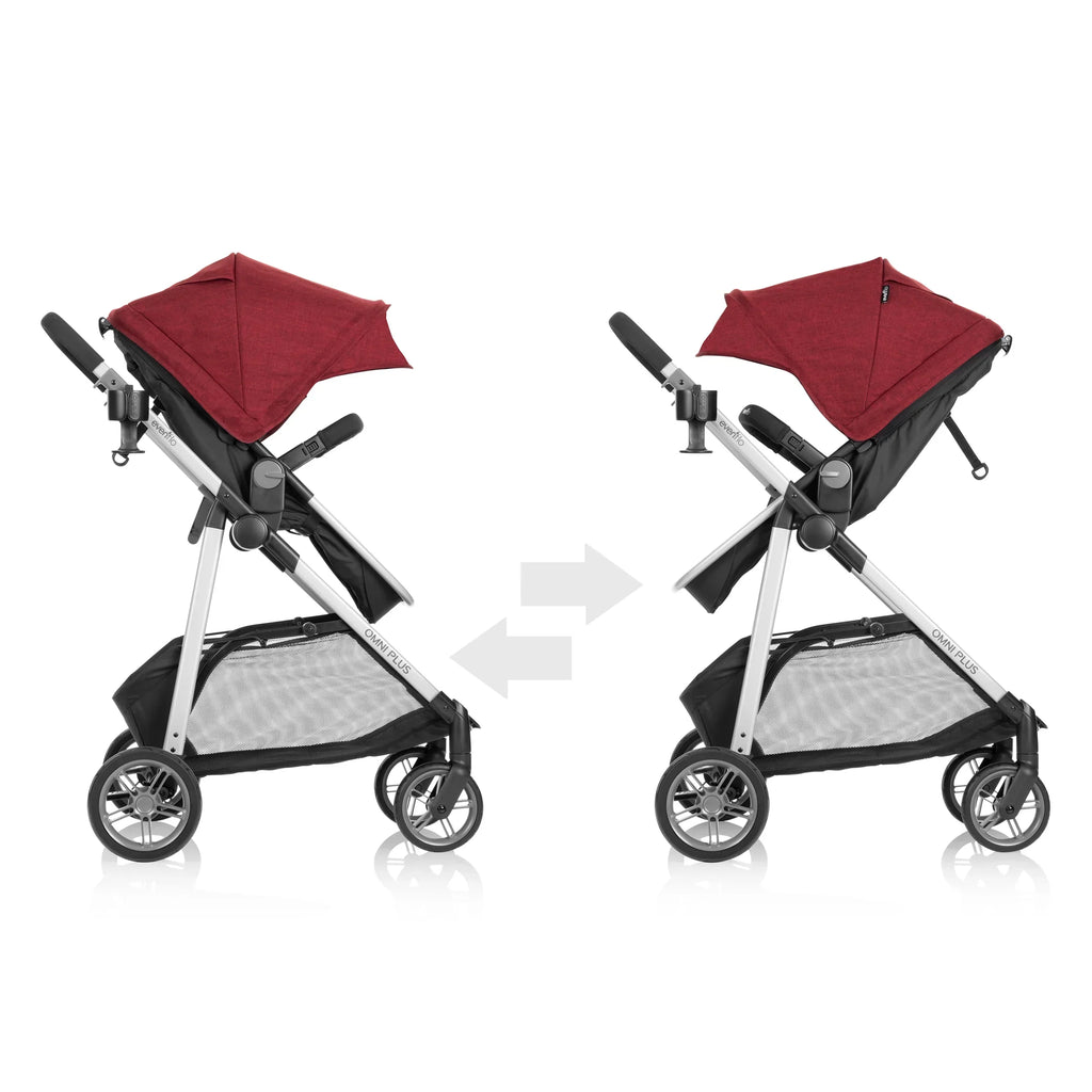 2026 NewEvenflo Omni Plus Modular Travel System with LiteMax Sport Infant Car Seat, Mylar Gray, Unisex