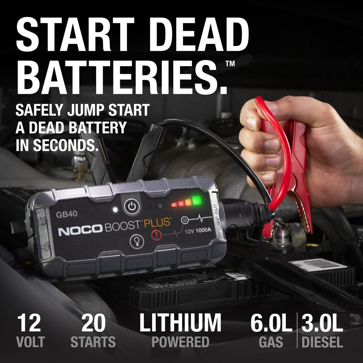 2026 NewNOCO Boost Plus GB40 1000A 12V UltraSafe Portable Lithium Jump Starter