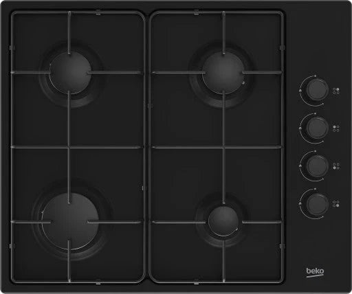 2026 ELECTROLUX EGG6407K Placa de gas 59 x 51 cm, 4 quemadores, rejilla de hierro fundido, negra