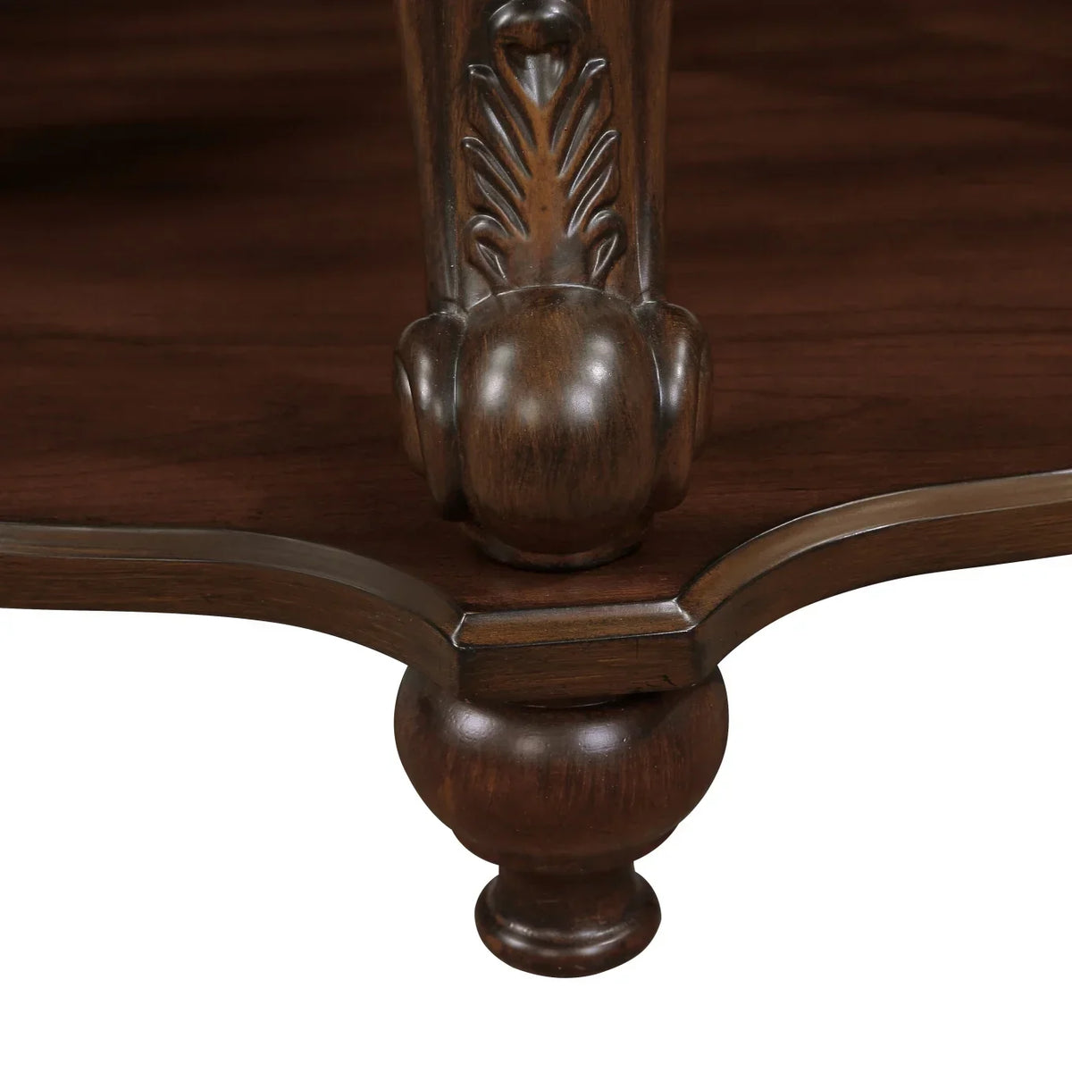 2026 New42" Oval Coffee Table with Storage Shelf, 2-Tier Solid Wood Cocktail Tea Table, Traditional Retro Center Table for Living Room, Bearing 400LBS, Cherry