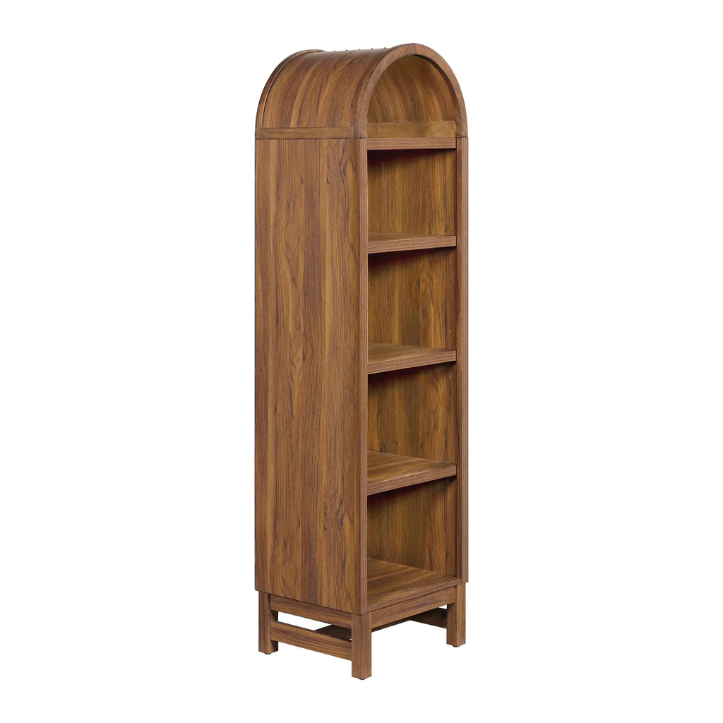 2026 NewBetter Homes & Gardens Juliet Narrow Arch Bookcase, Rich Black and Light Honey