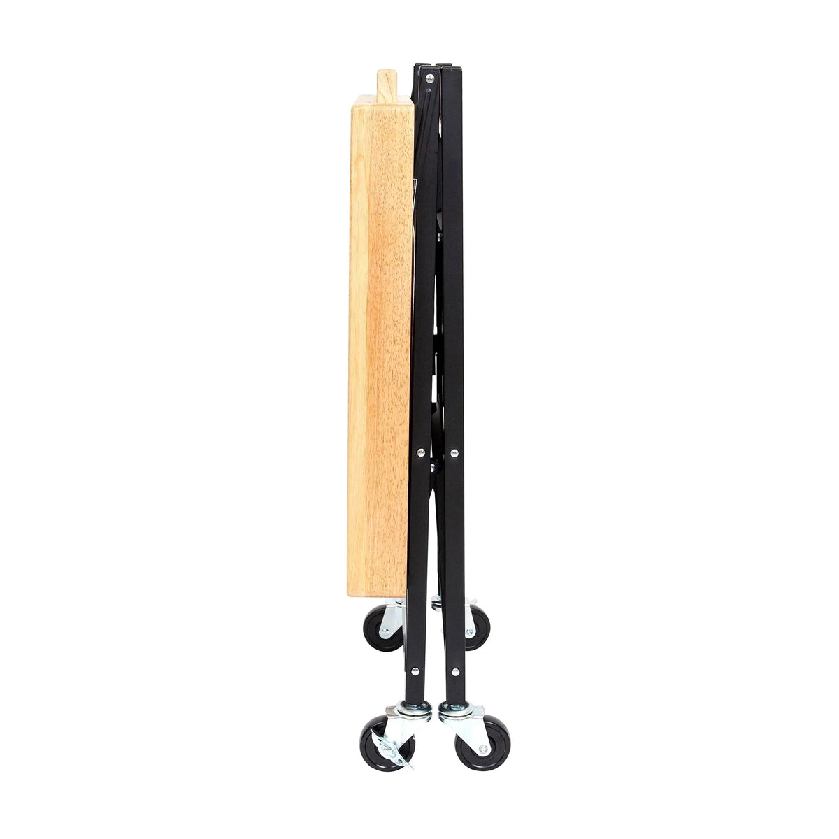 2026 NewOrigami Foldable Wheeled Portable Solid Wood Top Kitchen Island Bar Cart