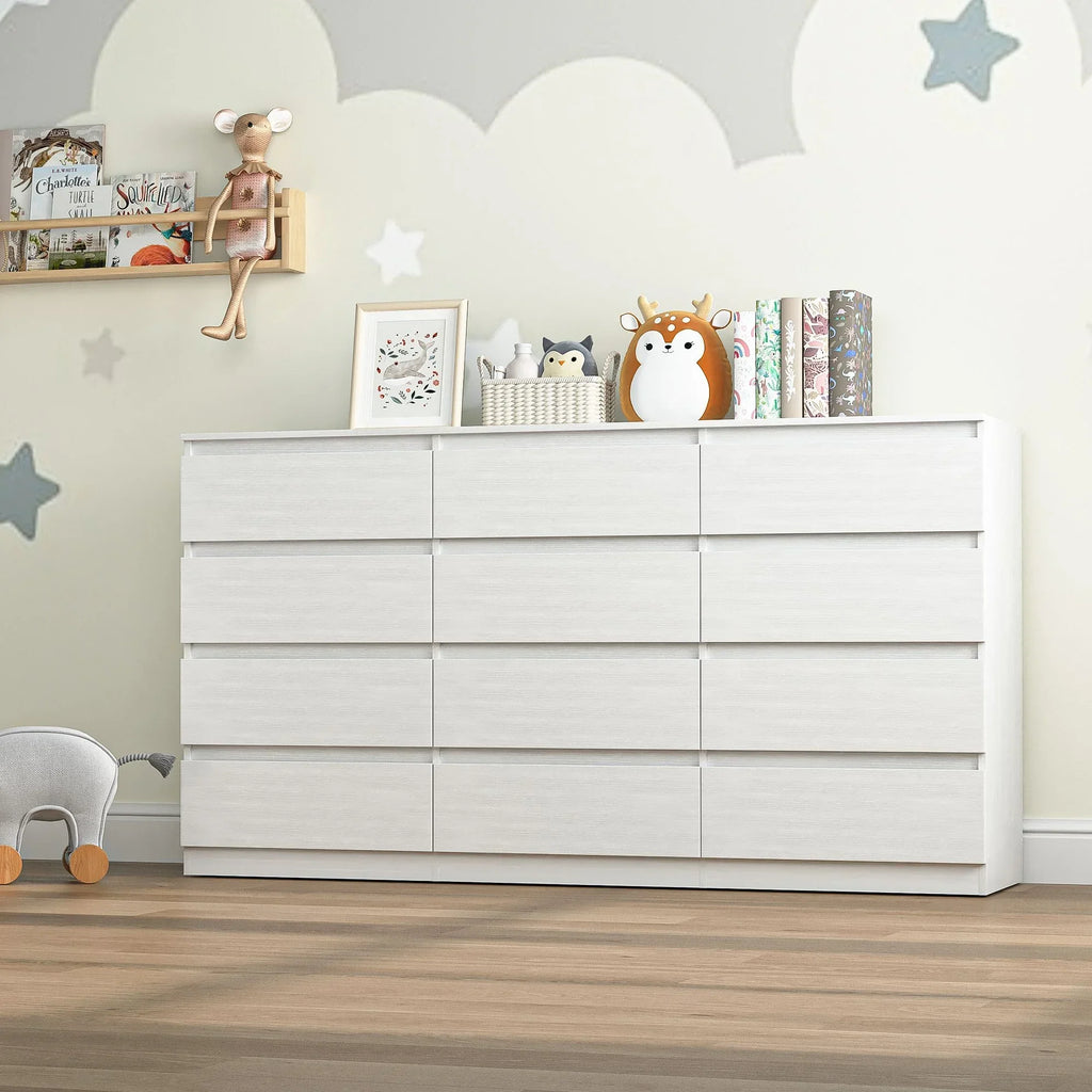 2026 NewResenkos Modern Mid Century 6 Drawer Wide Dressers Chests for Bedroom, Chest of Drawer Organizer Grey