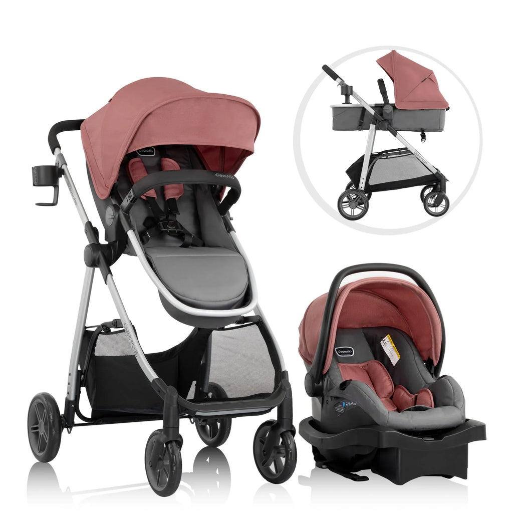 2026 NewEvenflo Omni Plus Modular Travel System with LiteMax Sport Infant Car Seat, Mylar Gray, Unisex