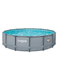 2026 NewFunsicle 15ft Oasis Round Above Ground Metal Frame Swimming Pool, Includes SkimmerPlus Pump, Age 6 & up
