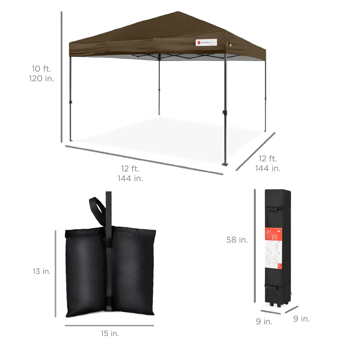 2026 NewBest Choice Products 12x12ft Easy Setup Pop Up Canopy w/ 1-Button Setup, Wheeled Case, 4 Weight Bags - Navy Blue