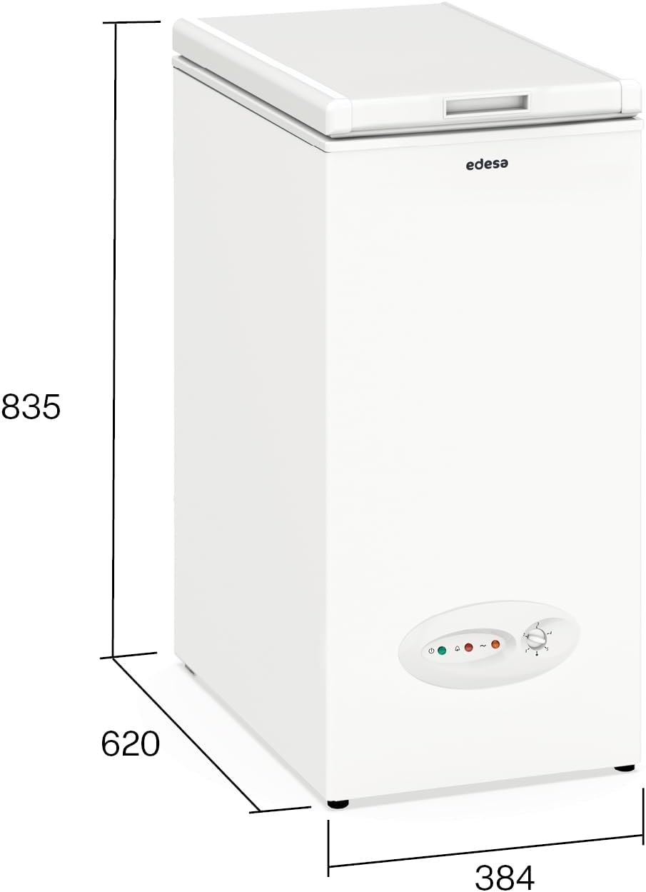 2026 Edesa Congelador Horizontal EZH-0611, Altura 0.84 m, Termostato Ajustable, Fácil Limpieza, Alarma Integrada, Bajo Nivel Sonoro, Gran Capacidad 59 l, Potencia 60W, Color Blanco