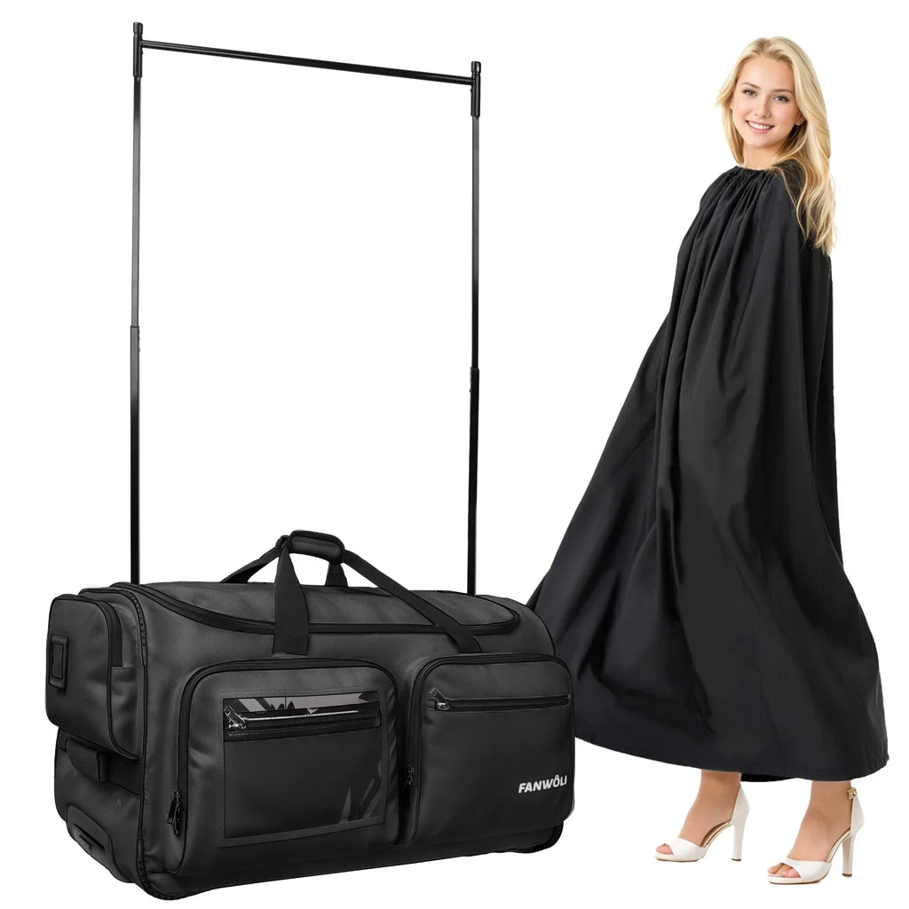 2026 NewFegat Dance Bag with Garment Rack - 28"Collapsible Rolling Competition Dance Duffle Bag Lightweight Costume Wheeled Suitcase for Dancers Shows Livestreamer Athletes
