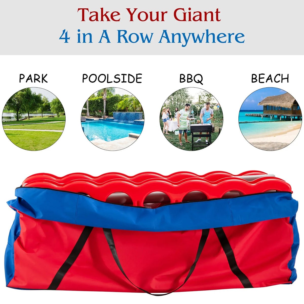 2026 NewCostway Giant 4 in A Row Jumbo 4-to-Score Game Set W/Storage Carrying Bag for Kids Adult