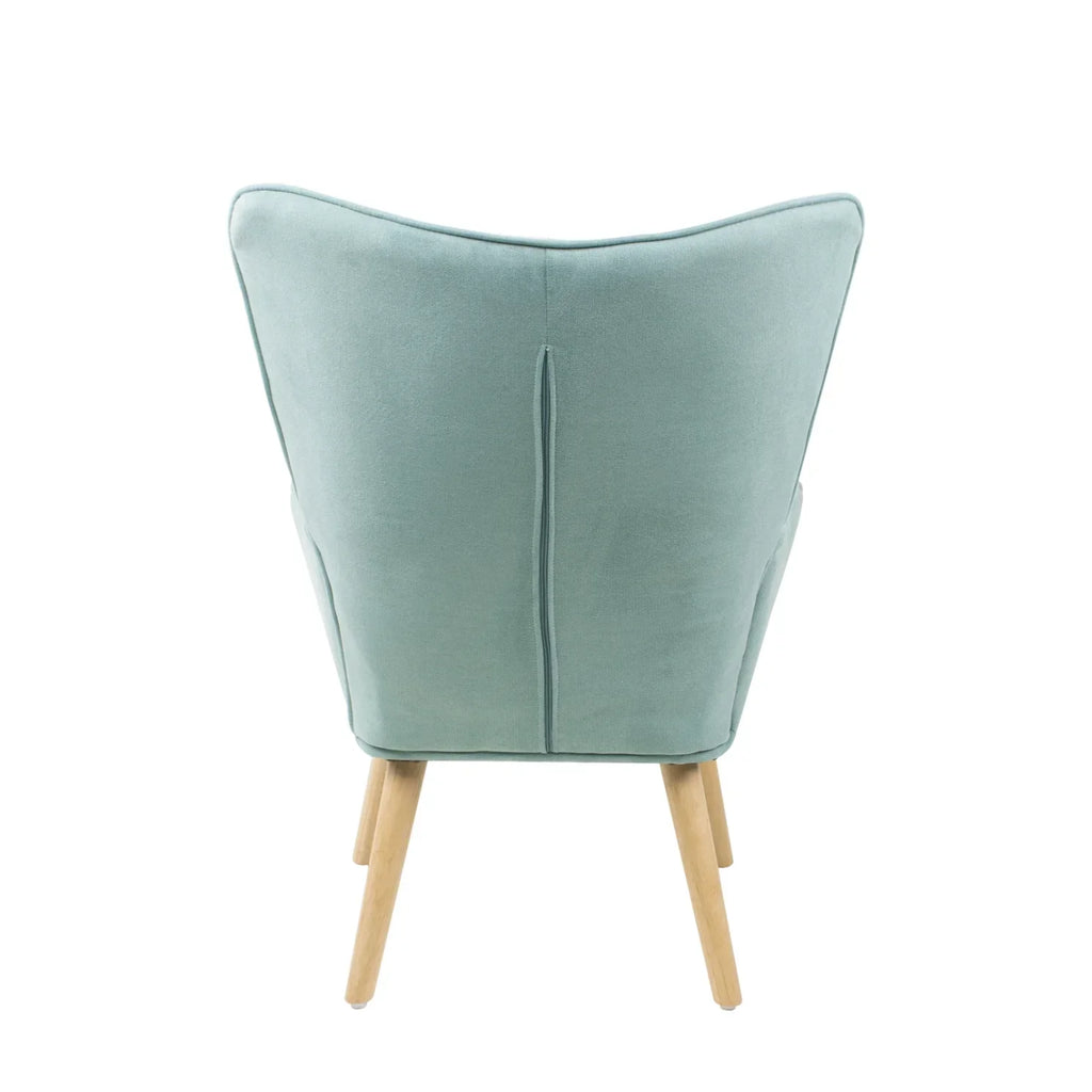 2026 NewModern Accent Chair with Solid Wood Legs and High Wing Backrest, Side Chair Set with Ottoman, Comfy Side Armchair for Living Room, Reading Room, Bedroom, Colorful Patchwork