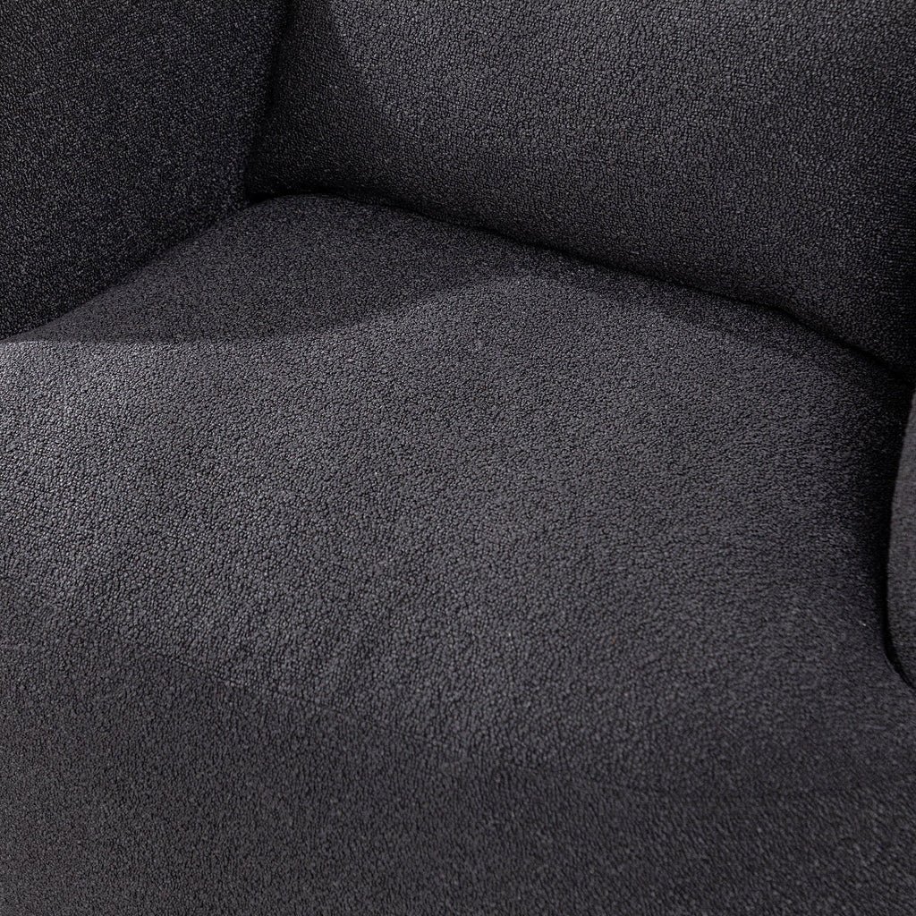 2026 New34" Wide Boucle Swivel Barrel Chair, No Assembly Round Upholstered Armchair Accent Chair Single Sofa Chair with Toss Pillow for Living Room and Bedroom, Taupe