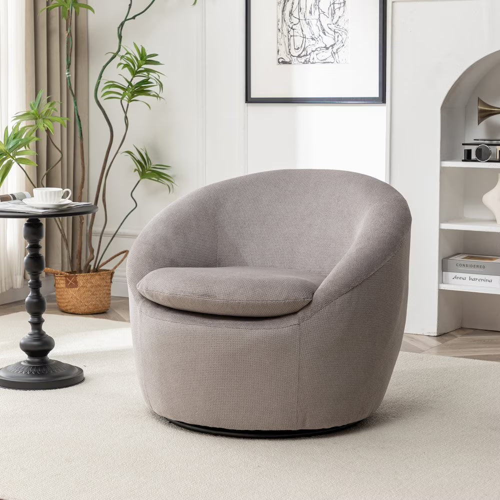 2026 NewRoundhill Furniture Winnie Modern Barrel Chair, 360" Swivel