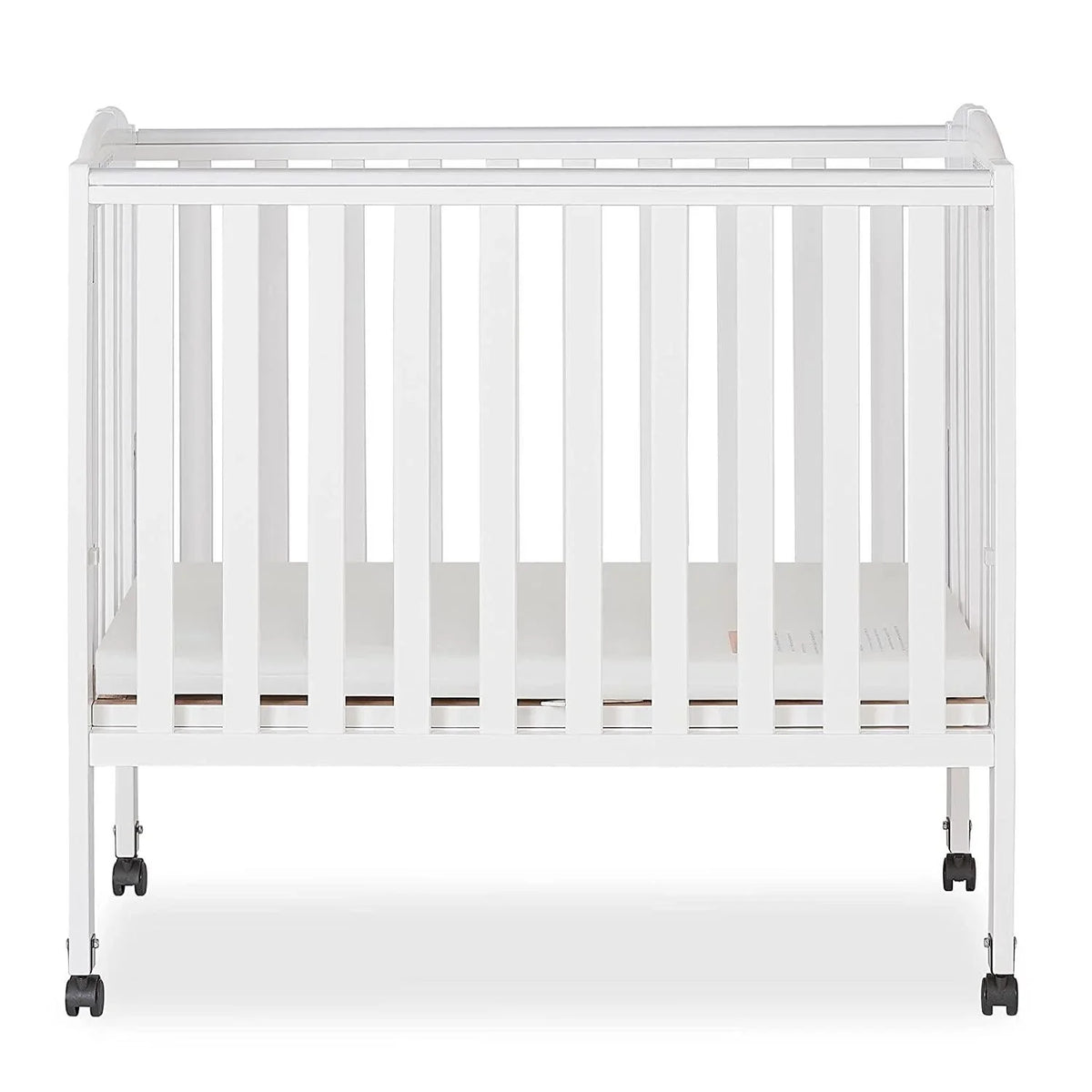 2026 NewDream On Me 2-in-1 Folding Portable Mini Crib in White. Mattress Pad Included. Easy to Fold and Store Baby Crib. Two Adjustable Mattress Height positions Convertible Crib