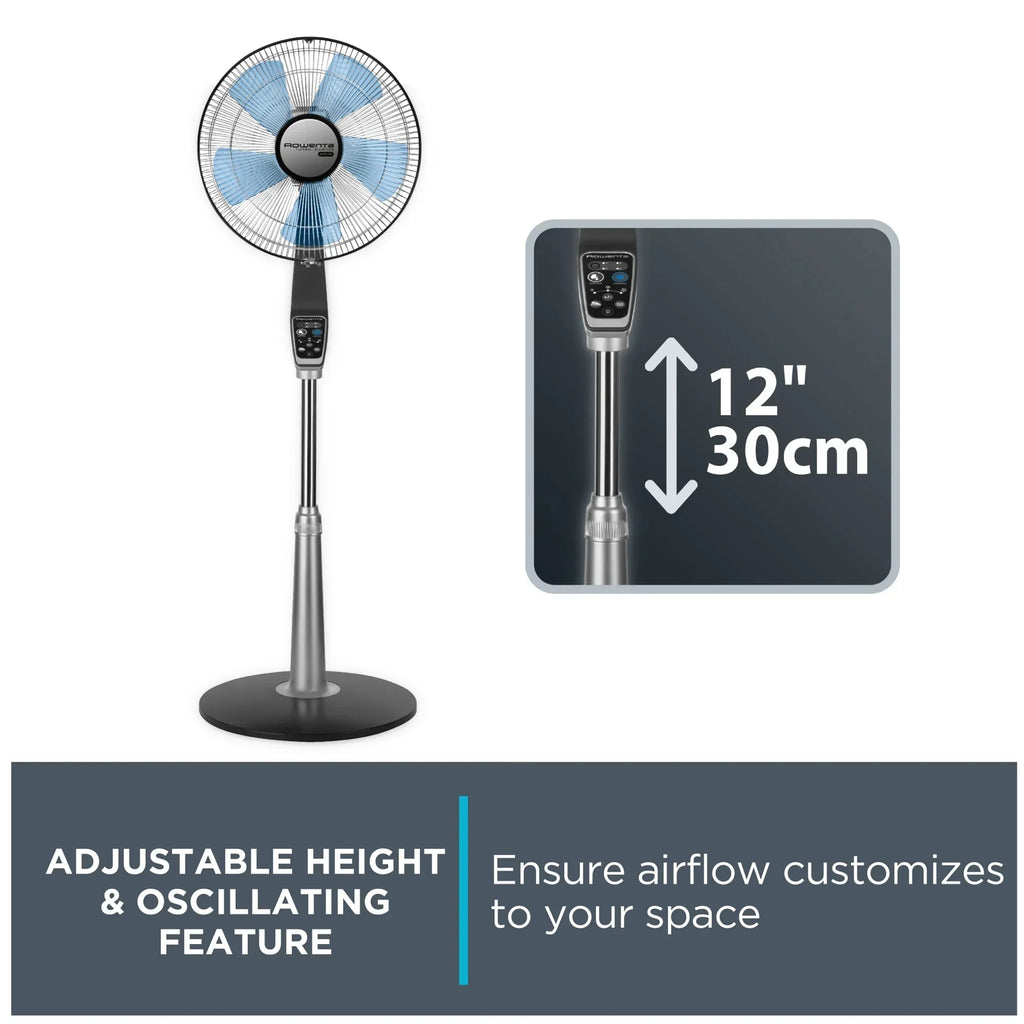 2026 NewRowenta Turbo Silence Standing Floor Fan with Remote, 53 Inch, Portable, 5 Speeds, VU5670
