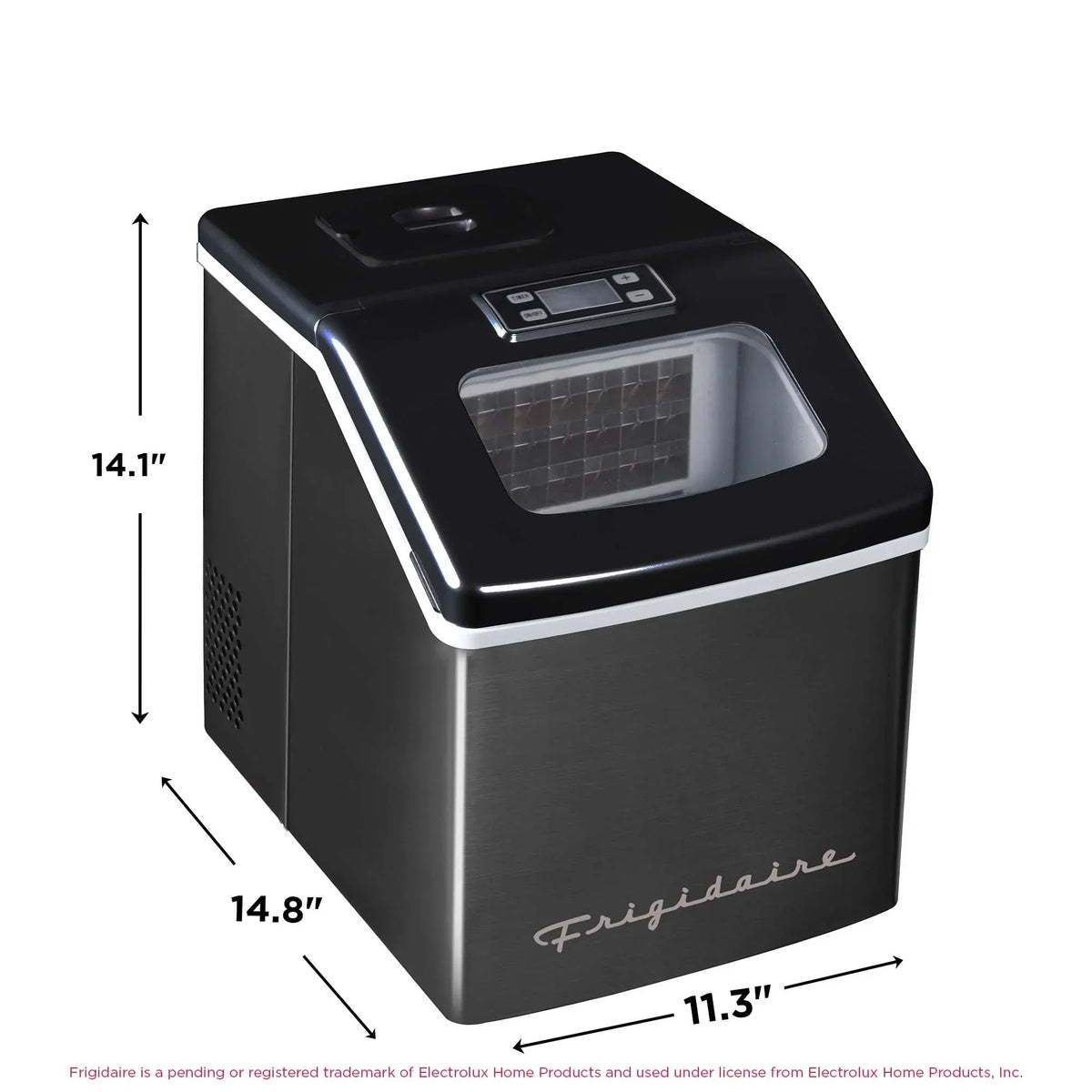 2026 NewFrigidaire 40lbs. Countertop Clear Square Ice Maker - Stainless Steel