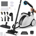 2026 Limpiador a vapor 2000W con 5 bar de presión - Depósito de 2 litros para 100m² de superficie - Set de accesorios de 18 piezas - Limpiador a vapor portátil con cabezal de cepillo giratorio