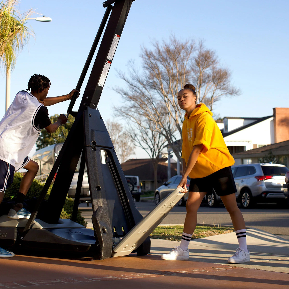 2026 NewSpalding the Beast 7.5ft - 10ft Adjustable Height 60" Glass Portable Basketball System (Adult)