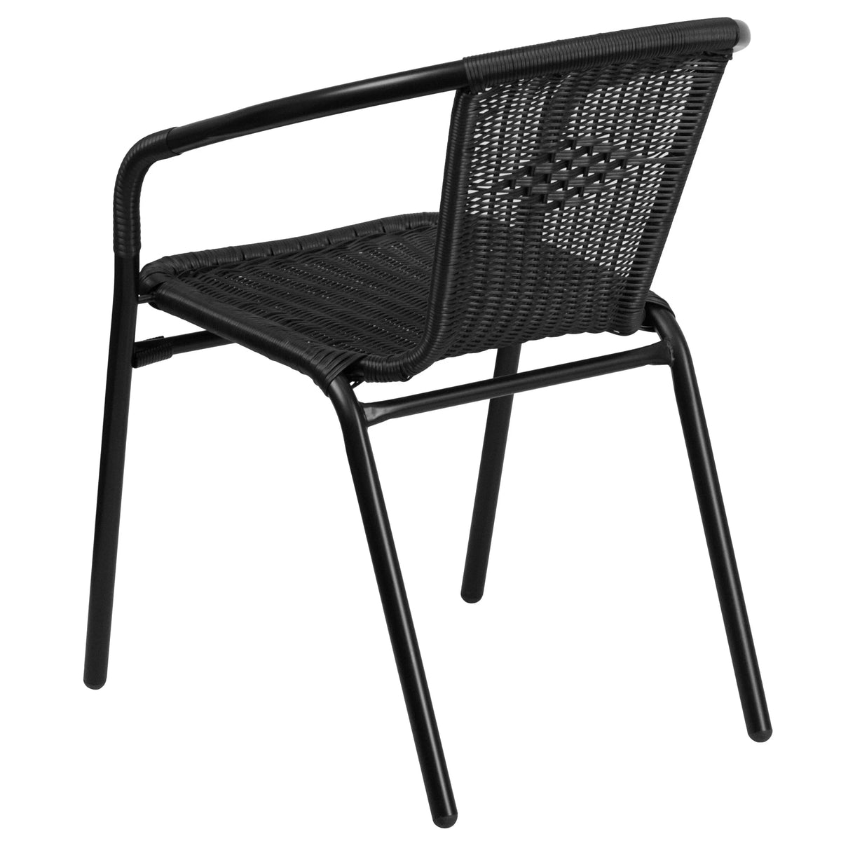 2026 NewEmma + Oliver Indoor/Outdoor Stacking Rattan Restaurant Patio Chairs, Set of 2, Gray