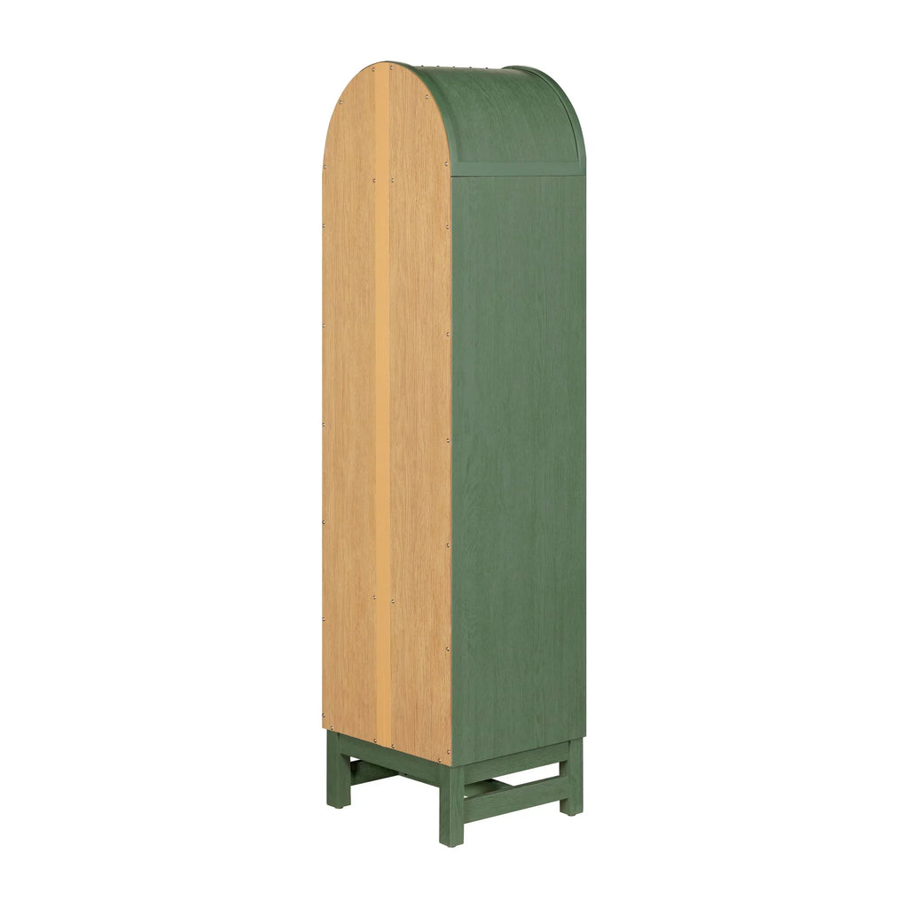 2026 NewBetter Homes & Gardens Juliet Narrow Arch Bookcase, Deep Green and Light Honey