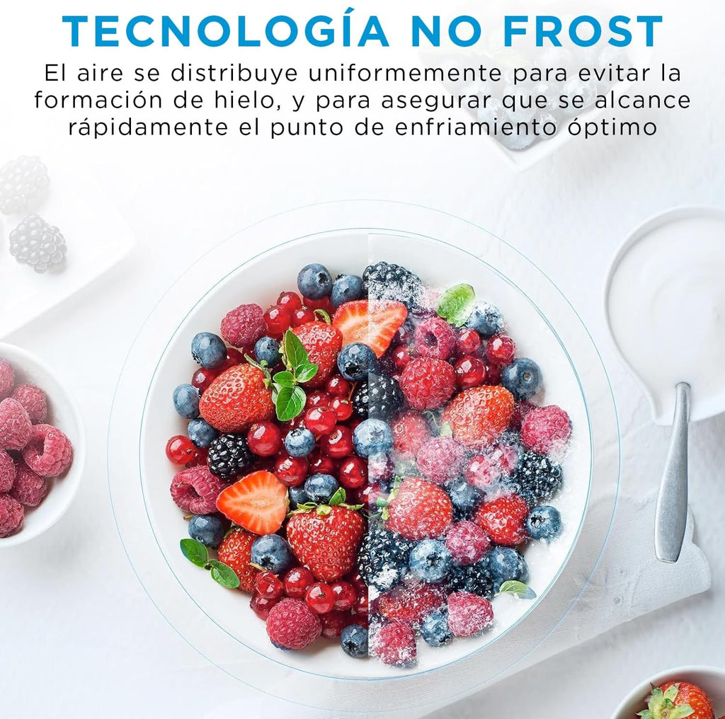 2026 Midea Frigorífico Combi No Frost | 60 cm ancho x 188 alto cm | Inox | Nevera libre instalación 224 L 86 L Congelador - Refrigerador de bajo consumo con congelador vertical