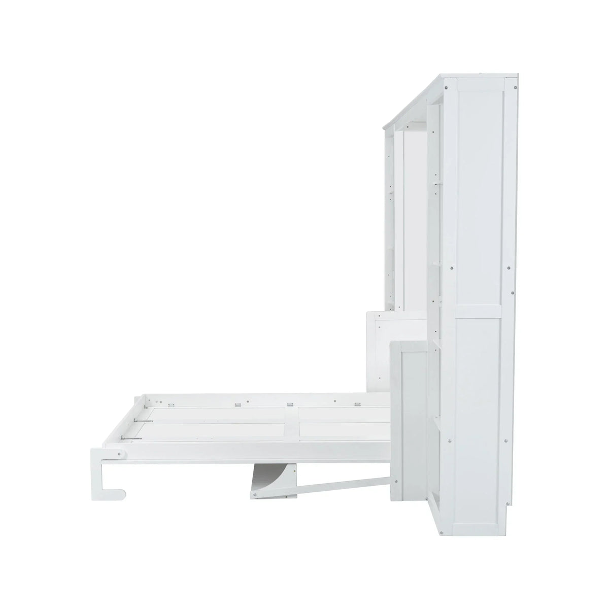 2026 NewQueen Size Murphy Bed with Desk and Bookshelf(White)
