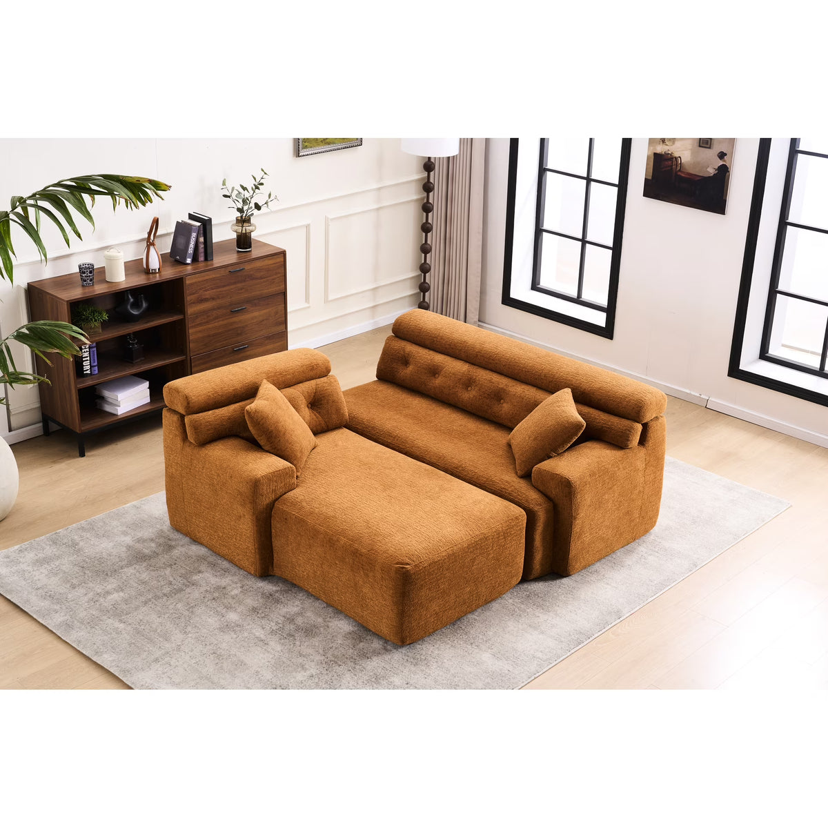 2026 New4 Compression, Antique Blue - Home Decor With Wider, Deep Seat & Elevated For Chic Living Couch Room Furniture Deeper Back Relax
