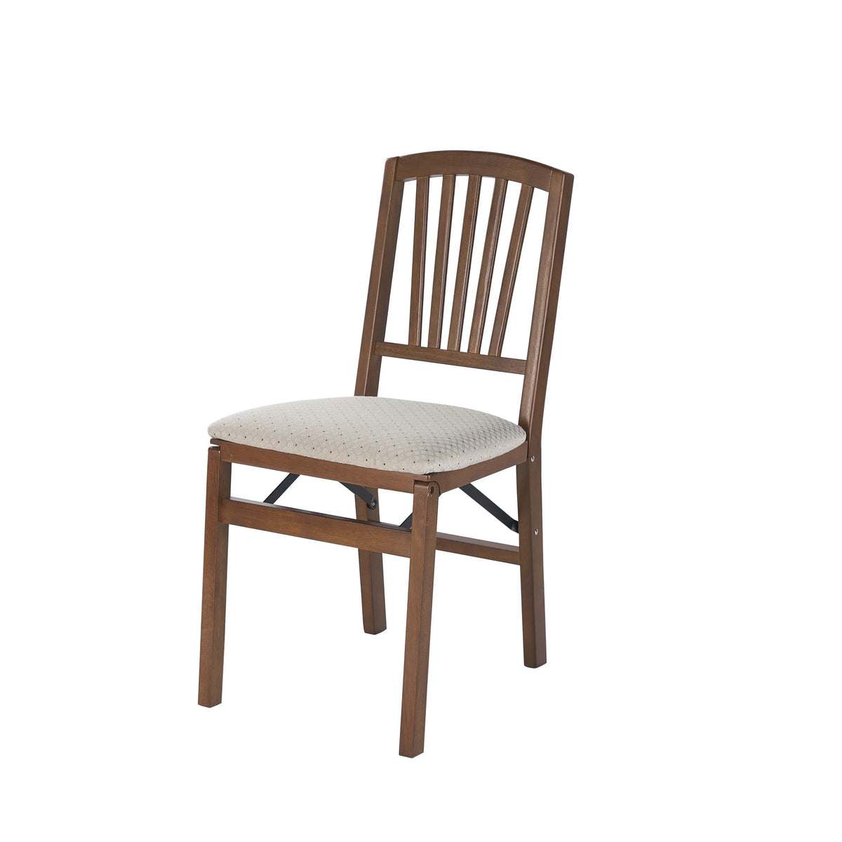 2026 NewMission Fusion Folding Chair (Set of 2)- Blush Fabric and Fruitwood