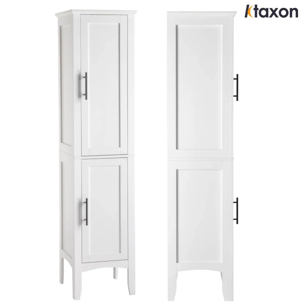 2026 NewKtaxon Bathroom Storage Cabinet Narrow Tall, Freestanding Cabinet Storage Tower with 2 Door, White