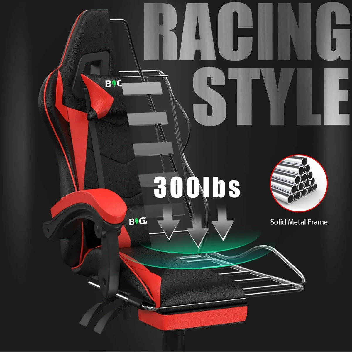 2026 NewBigzzia Gaming Chair Office Chair, Ergonomic Game Chair with Height Adjustable Headrest and Lumbar Support for Adults Teens, Black & White