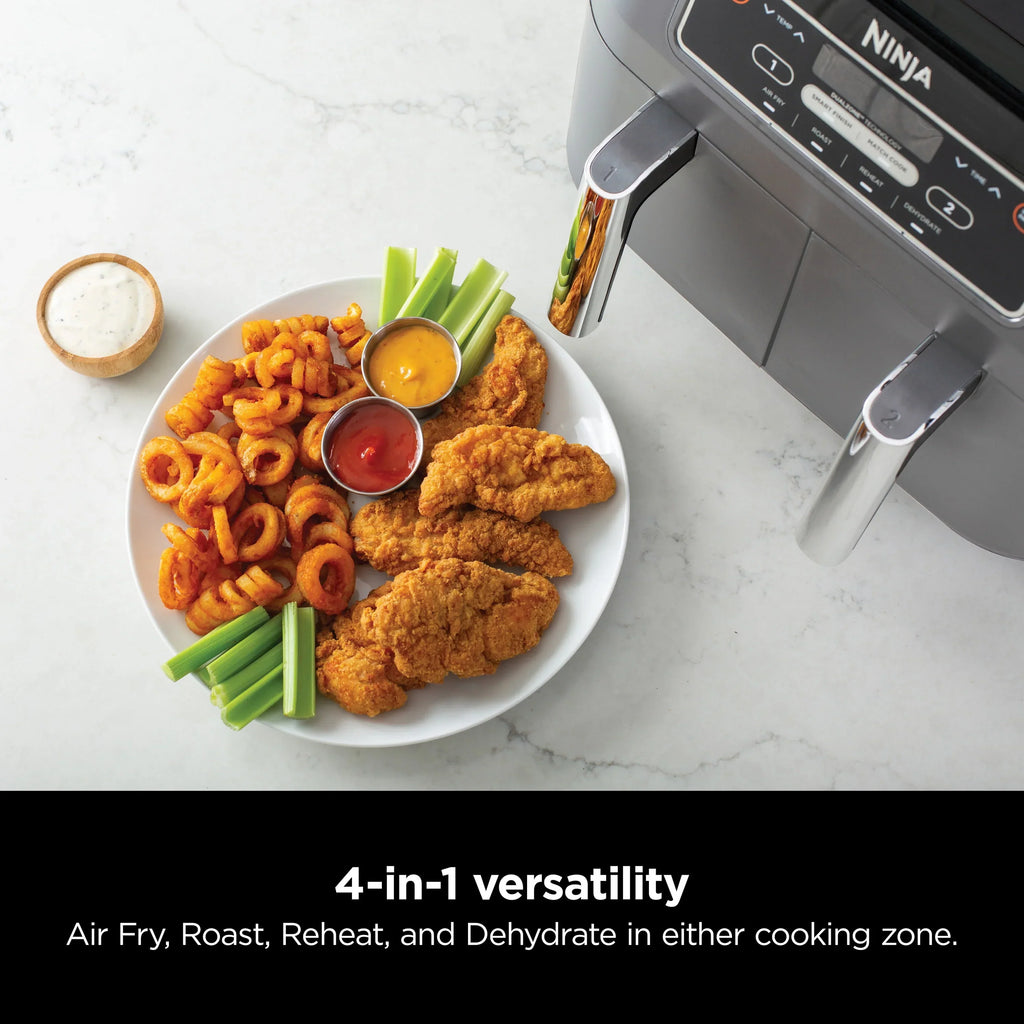 2026 NewNinja Foodi 4 in1 8-Quart. 2 Basket Air Fryer with DualZone Technology Air Fry, Roast, and More, DZ100WM