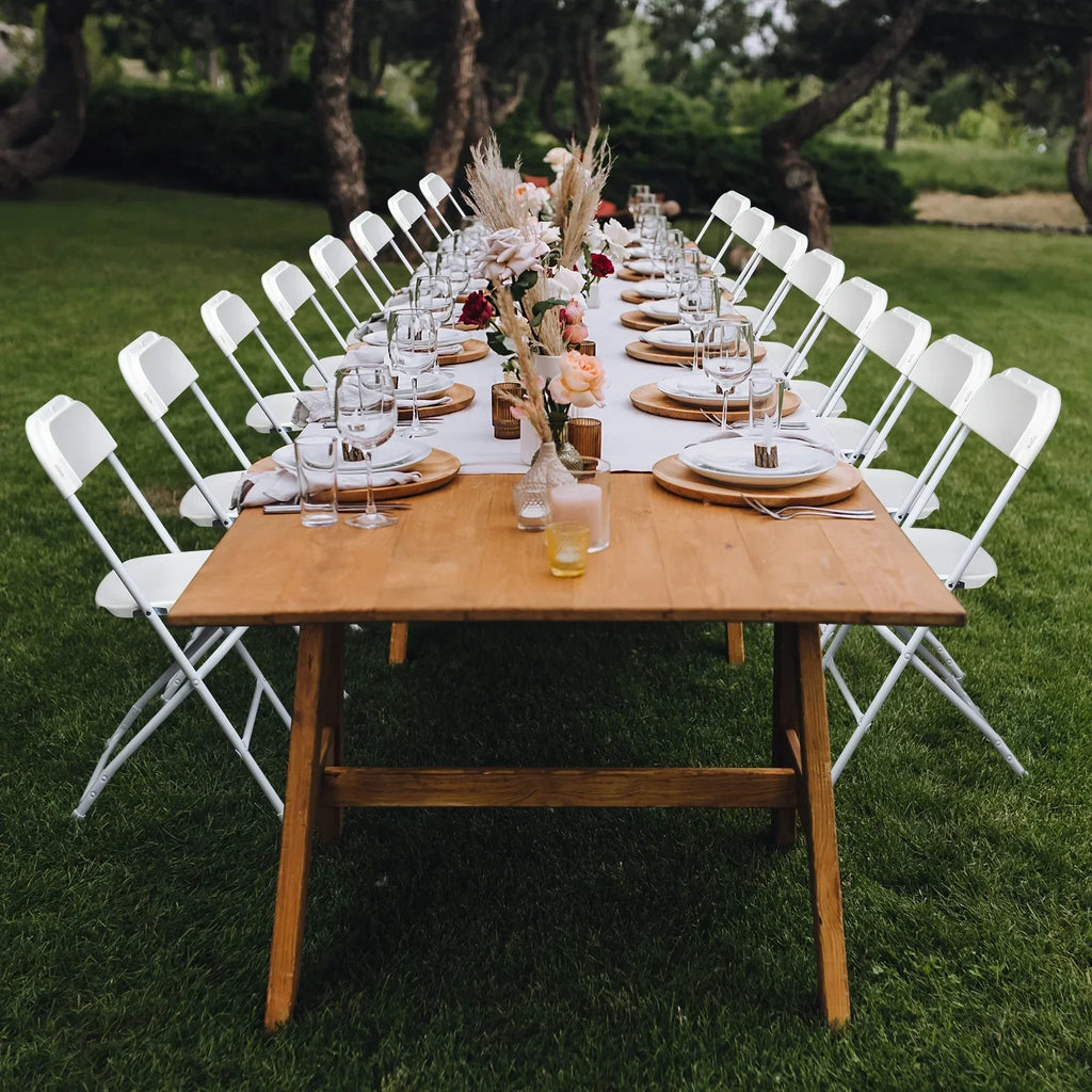 2026 NewKtaxon 10 Pack Commercial Plastic Folding Chairs Stackable Wedding Party Chairs Portable Chairs for Outdoor White