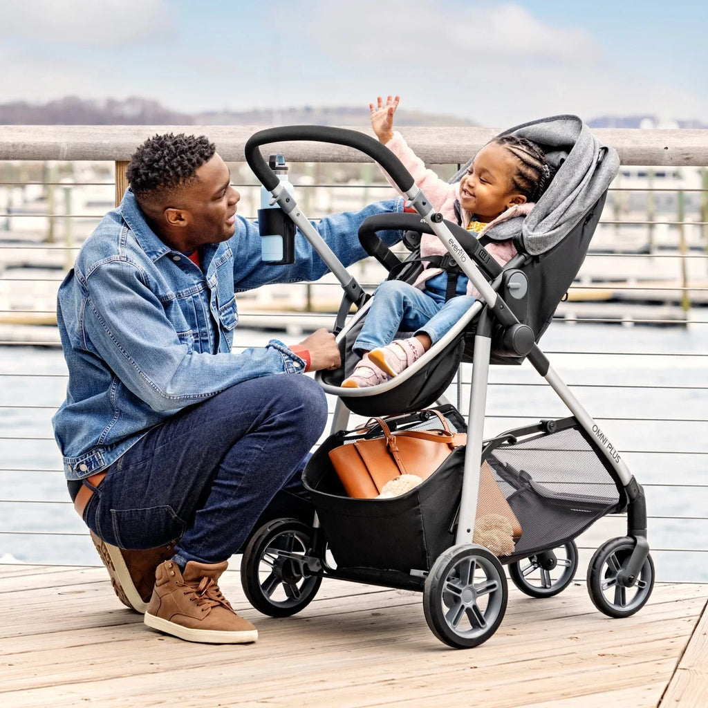 2026 NewEvenflo Omni Plus Modular Travel System with LiteMax Sport Infant Car Seat, Mylar Gray, Unisex