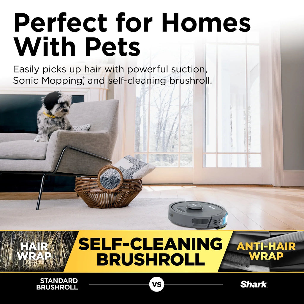 2026 NewShark IQ 2in1 Self-Empty Robot Vacuum & Mop, 30-Day Capacity, Precision Home Mapping, Sonic Mopping, Self-Emptying, Smart Mapping, Wi-Fi Connected, LIDAR Navigation, Mop Combo, Pet Hair