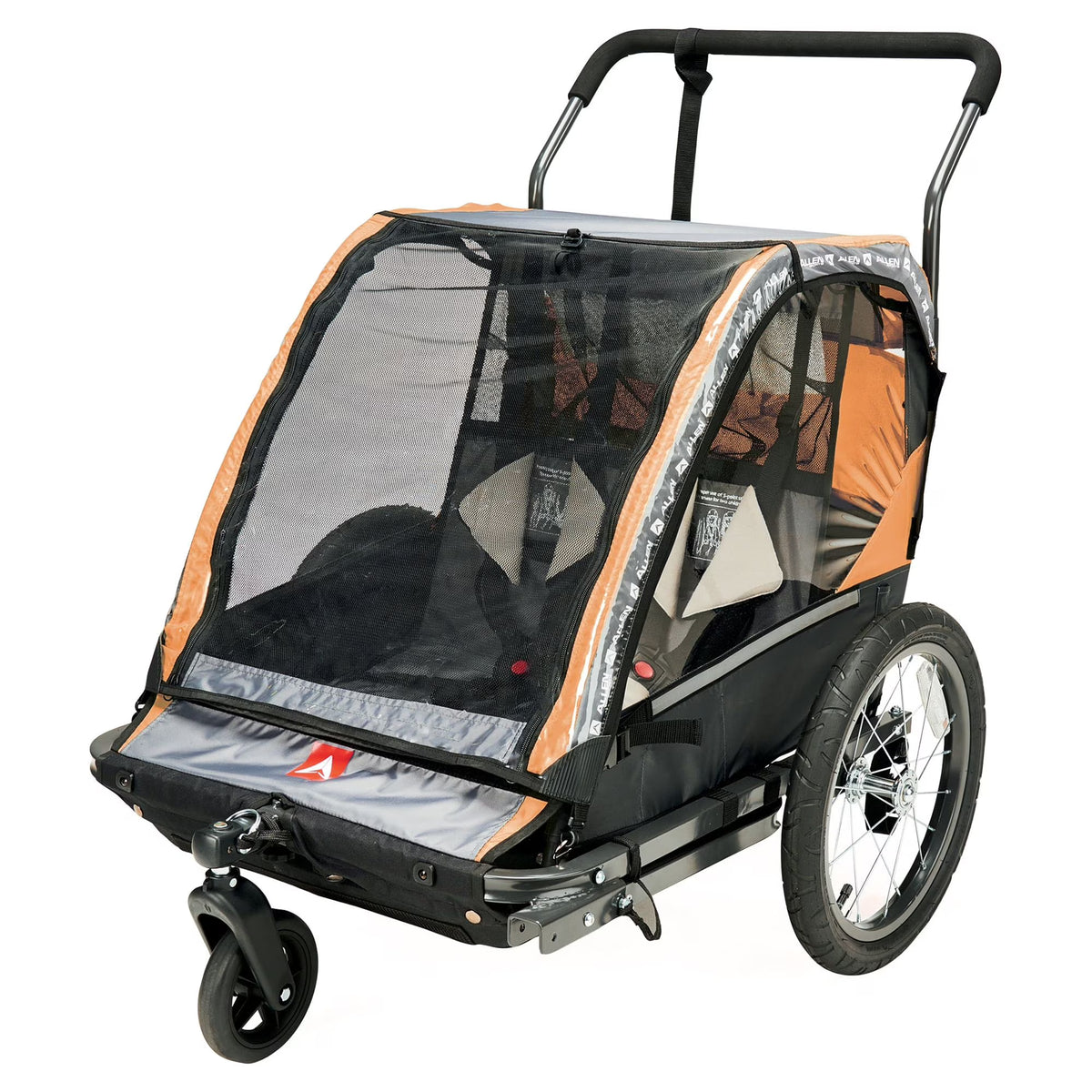 2026 NewAllen Sports Deluxe 2-Child Bicycle Trailer & Stroller, Model AS2, Green