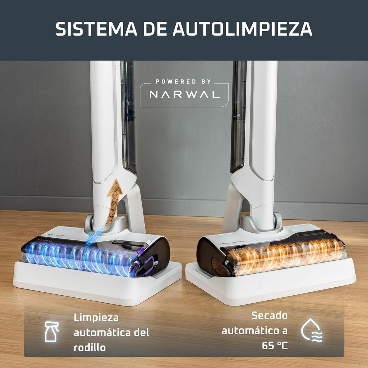 2026 Rowenta X-Clean 10, Aspiradora Fregona Eléctrica Sin Cable con Tecnología Wet & Dry, Autolimpieza y Secado Automático, Tecnología Dual Edge, Ligera, Flexible, Gran autonomía y pantalla LED, GZ7540WO