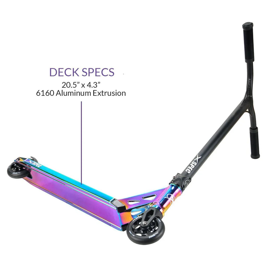 2026 NewXspec Oil Slick Neo Chrome Pro Stunt Kick Scooter. Rainbow Trick Scooter
