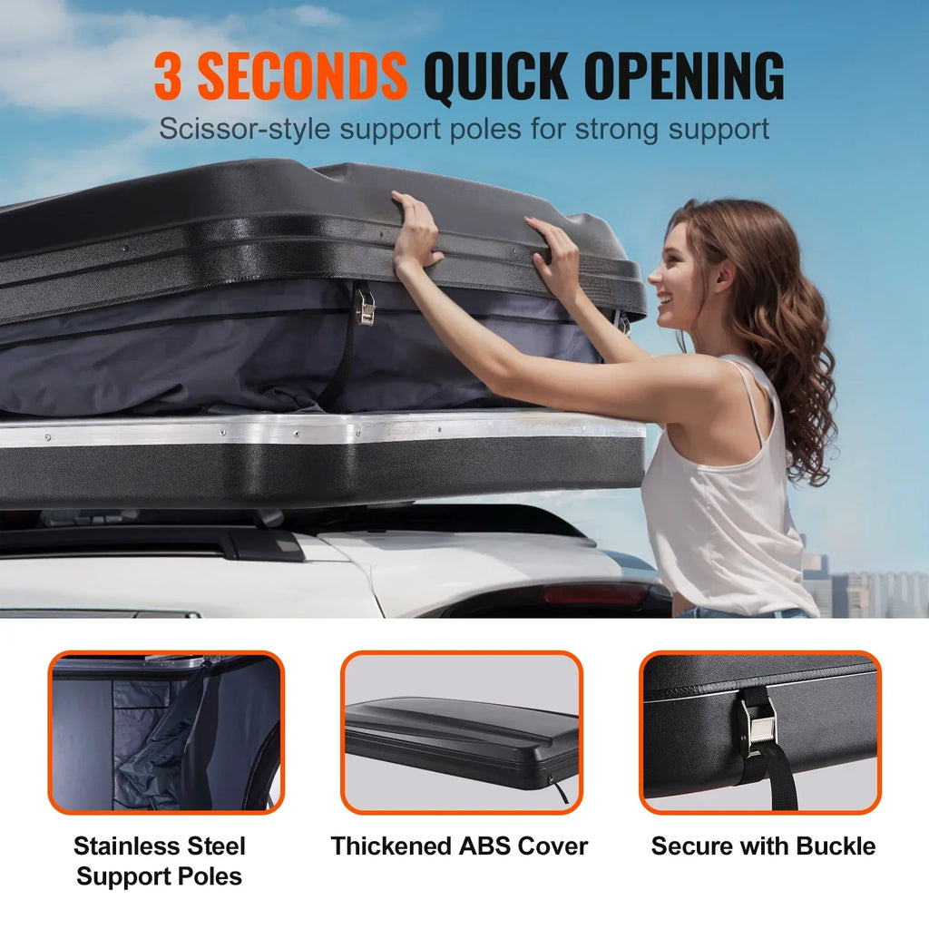 2026 NewKFFKFF Hard Shell Rooftop Tent, Naturnest Model for 2-3 People, Includes Thick Mattress and Telescopic Ladder, Waterproof and Windproof, Suitable for Jeep, SUV, Van, and Pickup Trucks