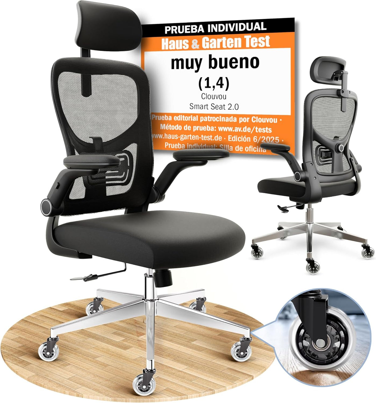 2026 Silla ergonómica profesional para oficina o escritorio, negra