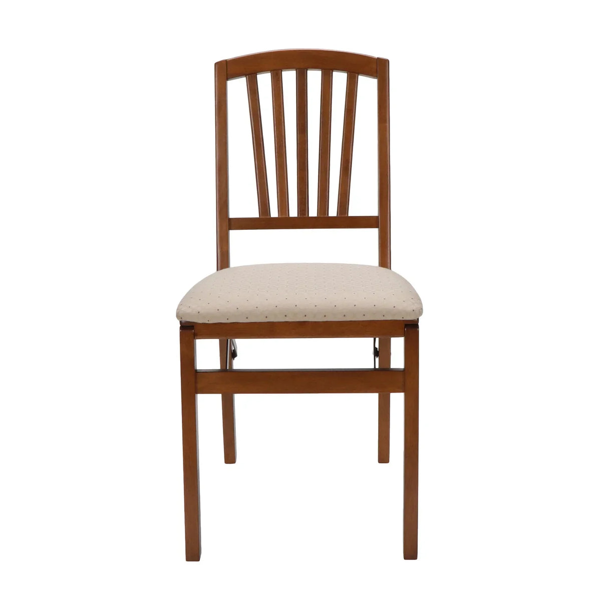 2026 NewMission Fusion Folding Chair (Set of 2)- Blush Fabric and Fruitwood
