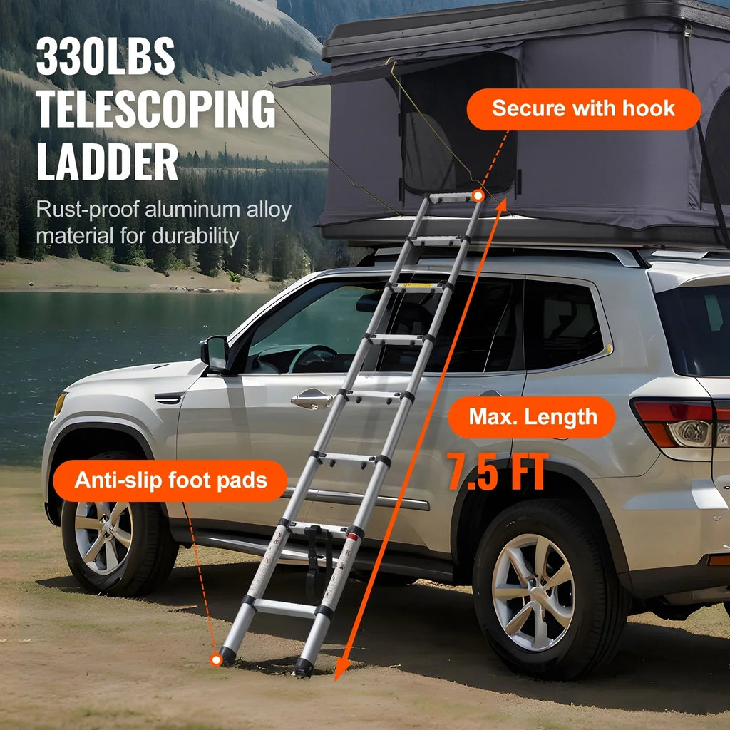 2026 NewKFFKFF Hard Shell Rooftop Tent, Naturnest Model for 2-3 People, Includes Thick Mattress and Telescopic Ladder, Waterproof and Windproof, Suitable for Jeep, SUV, Van, and Pickup Trucks
