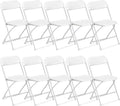 2026 NewKtaxon 10 Pack Commercial Plastic Folding Chairs Stackable Wedding Party Chairs for Adults, White