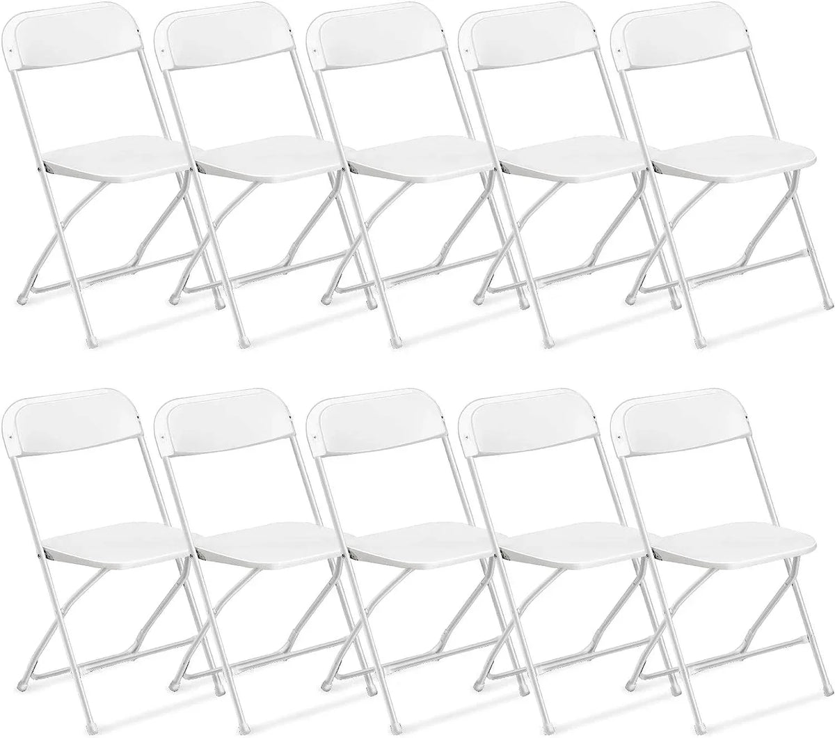 2026 NewKtaxon 10 Pack Commercial Plastic Folding Chairs Stackable Wedding Party Chairs for Adults, White