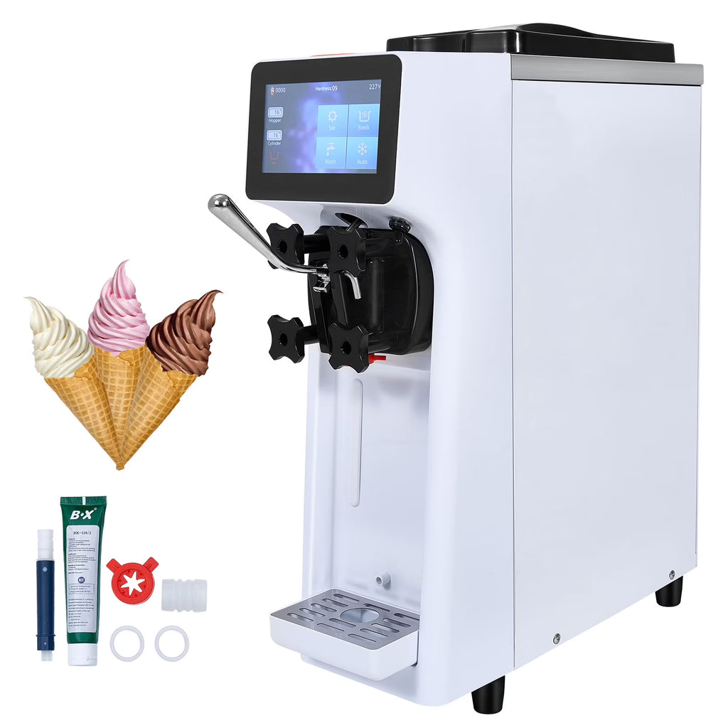 2026 NewKFFKFF Commercial Ice Cream Machine 2.7-4gal/10-15L/H 4L Hopper Single Flavor Countertop Soft Serve Ice Cream Maker Auto Clean Pre-Cooling