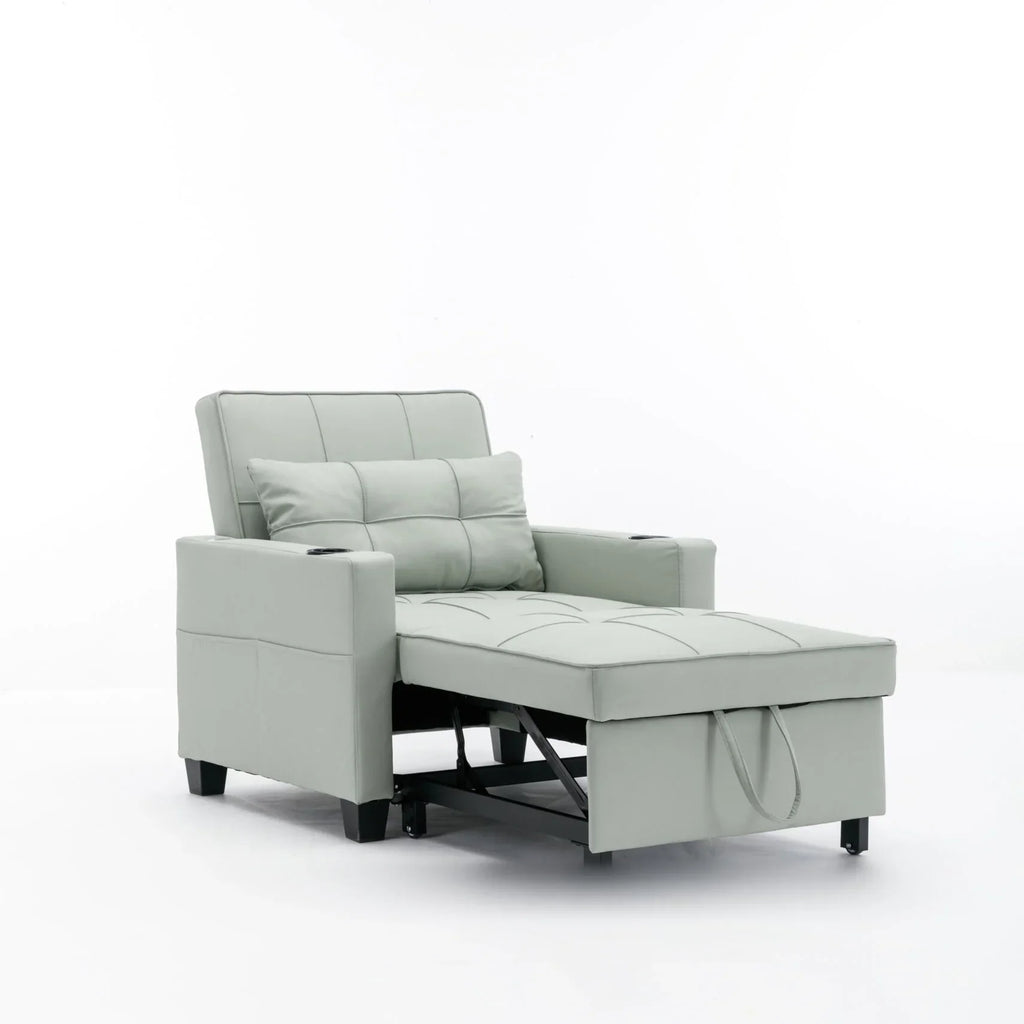2026 NewConvertible Futon Sofa Bed, 3-in-1 Multi-Functional Sleeper Chair Bed with USB Ports, Adjustable Backrest Recliner,for Living Room Bedroom Small Space, Tech Cloth, Dark Grey