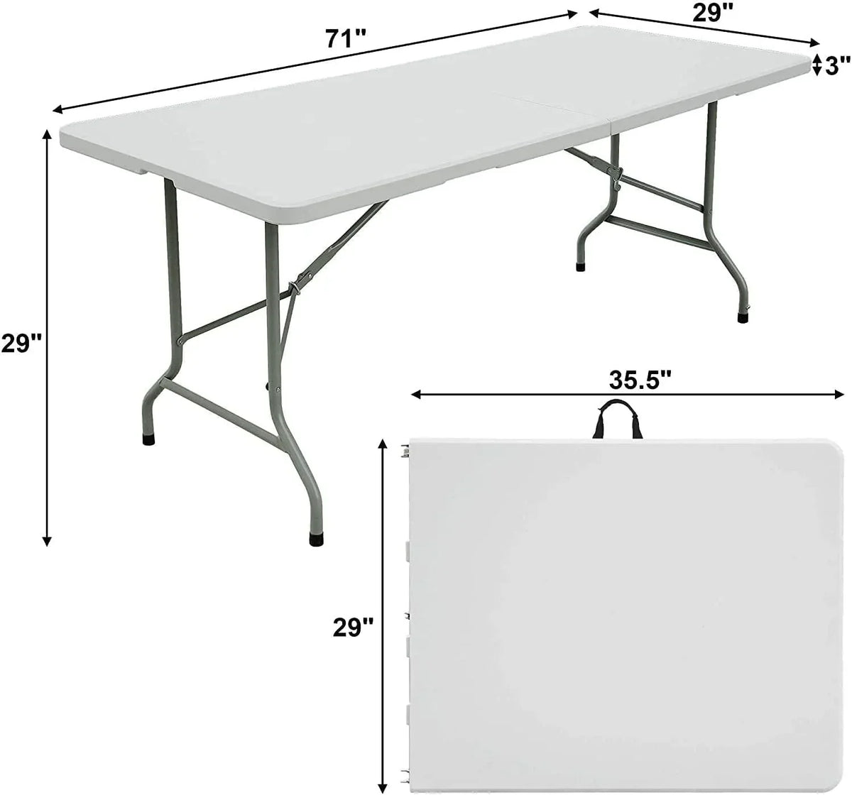 2026 NewAmazing for less 8ft Folding Table White Plastic Portable Long Foldable Tables Indoor Outdoor Party Picnic Camping Fold Table 8 Foot (4ft, 6ft, 8ft)