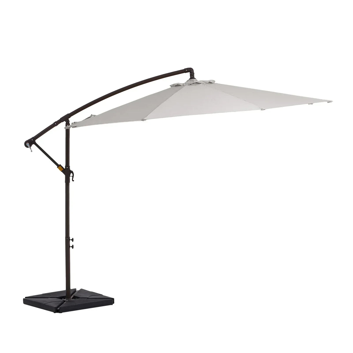 2026 NewJUSTLET 10ft Heavy Duty Patio Hanging Offset Cantilever Patio Umbrella W/ 4-Piece Base Included Included, Beige