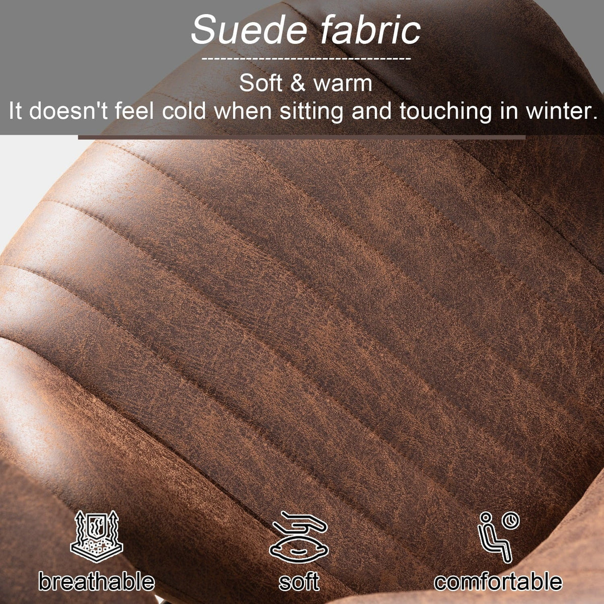 2026 NewOvios Ergonomic Office Chair Modern Computer Desk Suede Fabric Desk Chair with Lumbar Support for Home Office